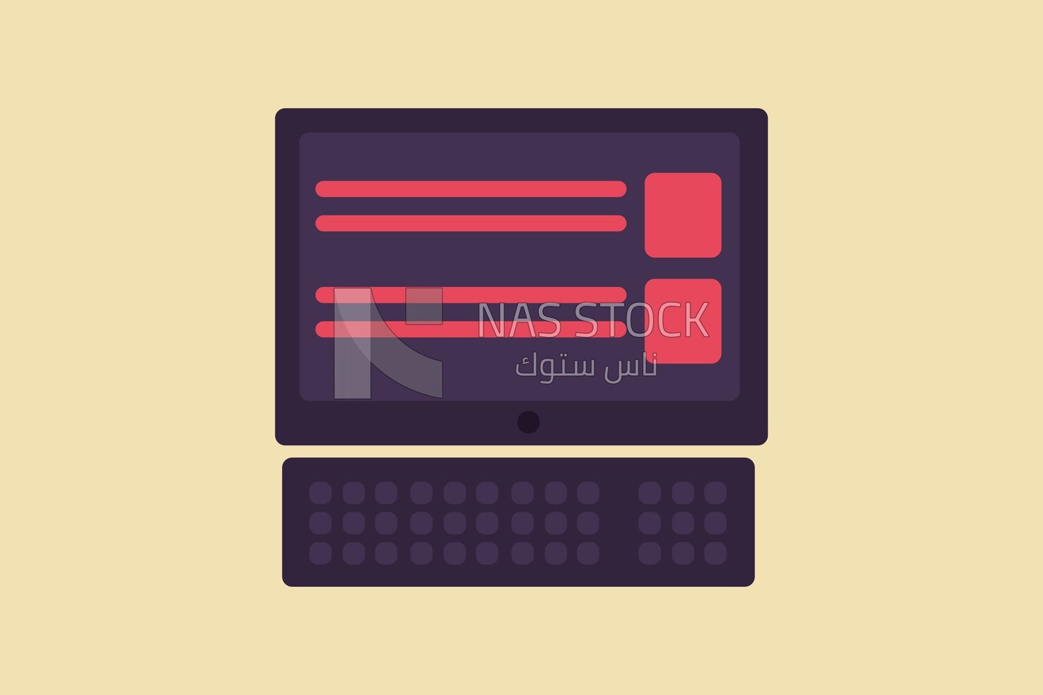 Computer screen, icons and templates, vector illustrator