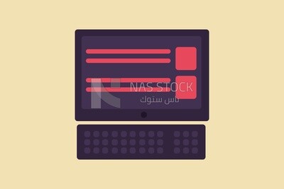 Computer screen, icons and templates, vector illustrator