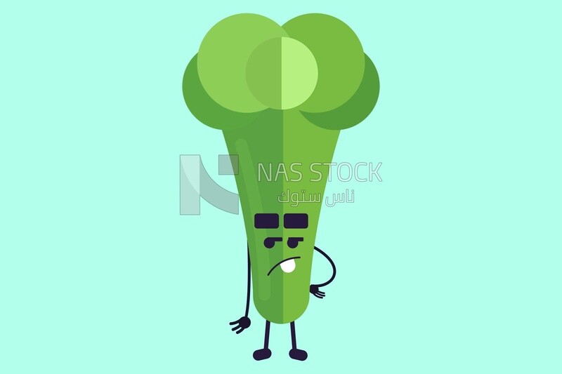 Broccoli character, icons and templates, vector illustrator