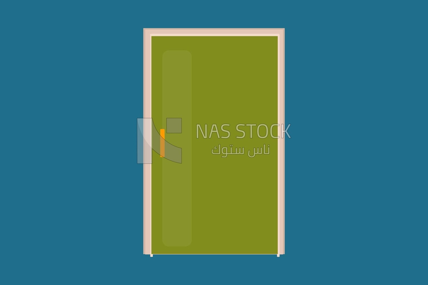 Green door, graphics, icons, vector illustrator.
