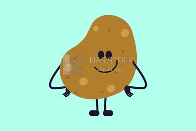 Potato character, icons and templates, vector illustrator