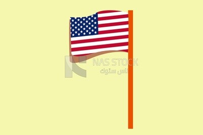 Flag of the united states, graphics, icons, vector illustrator.