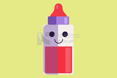 Baby bottle, icons and templates, vector illustrator