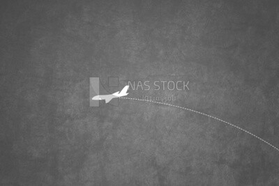 Plane flies on the globe, wallpaper, vector illustrator