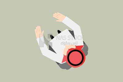 Top view of a gulf man , icons and templates, vector illustrator