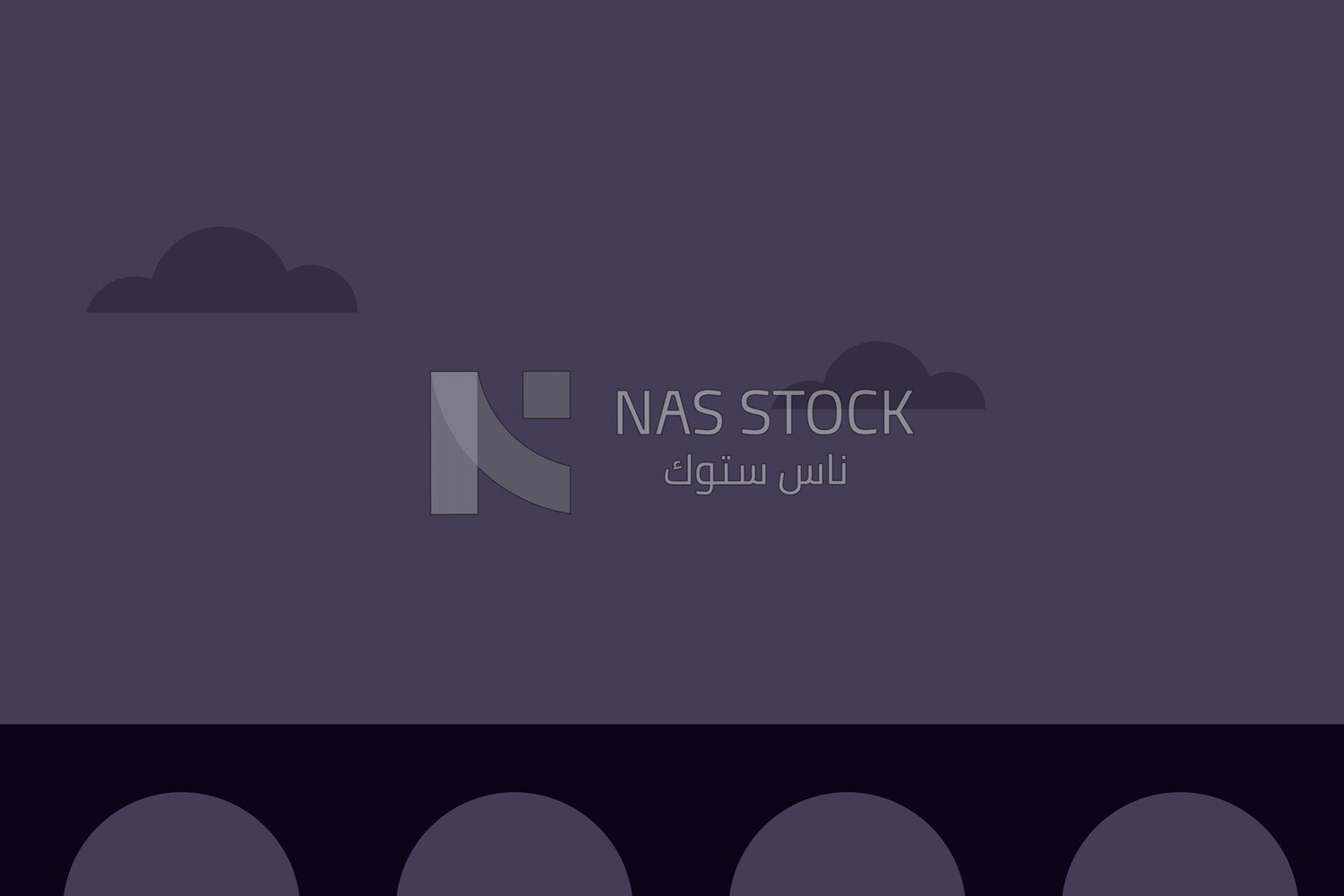 Purple background with clouds, wallpaper, vector illustrator