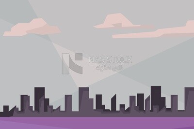 View of the building in the city, wallpaper, vector illustrator