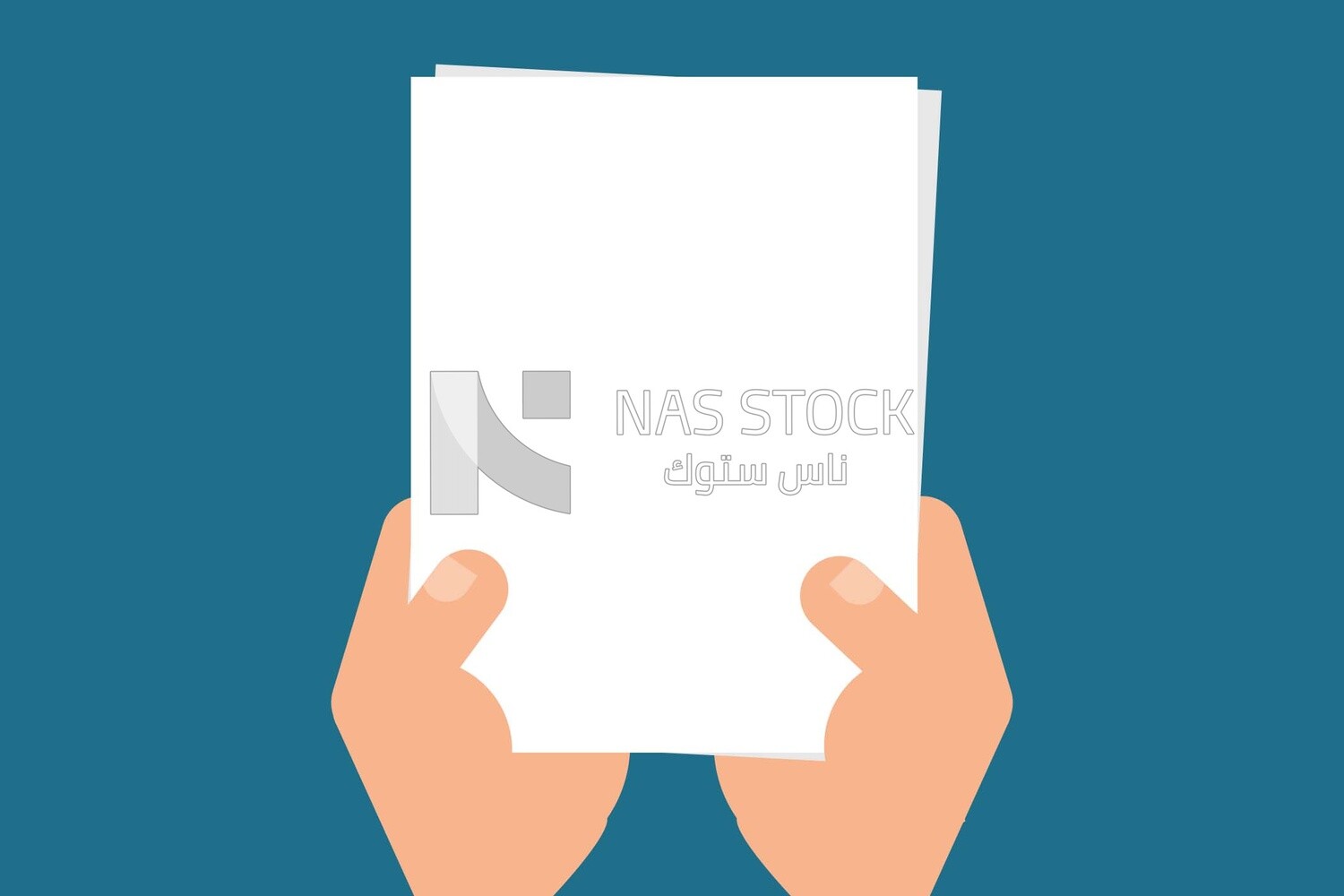 Hand holding a paper, graphics, icons, vector illustrator.
