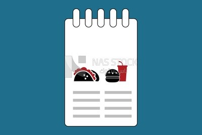 calendar sign with a sandwich on it, graphics, icons, vector illustrator.