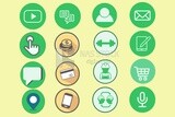 Different icons on the same background, graphics, icons, vector illustrator.