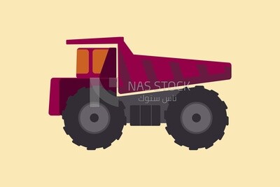 Dump Truck, graphics, icons, vector illustrator.
