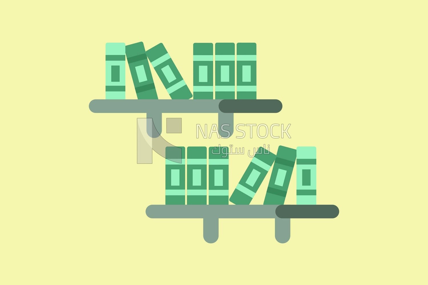 Shelf with books on it, graphics, icons, vector illustrator.