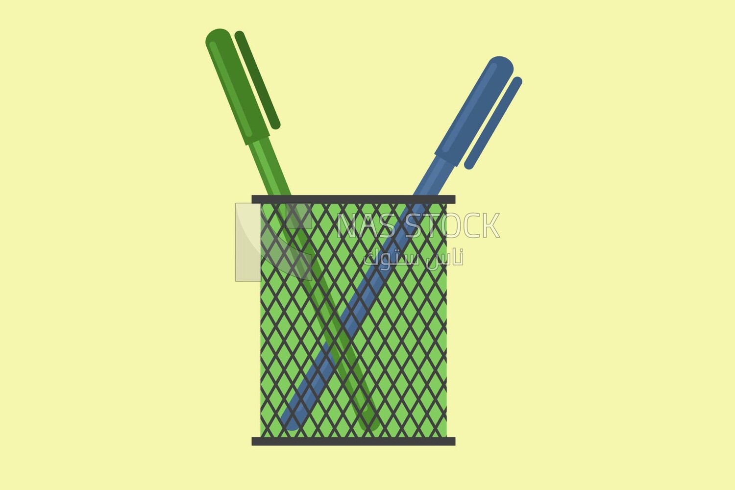 Pen holder, graphics, icons, vector illustrator.