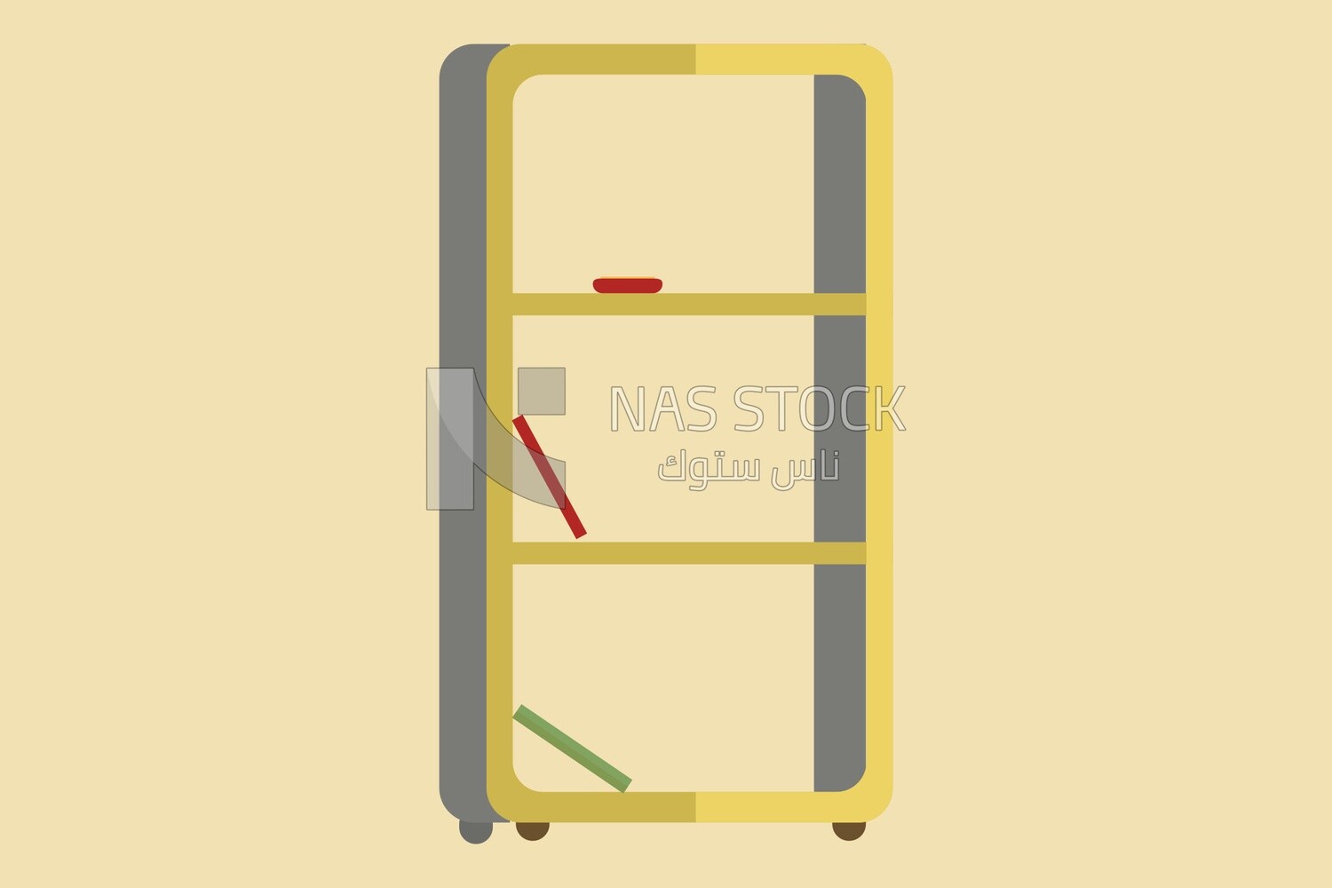 Cupboard with books, icons and templates, vector illustrator