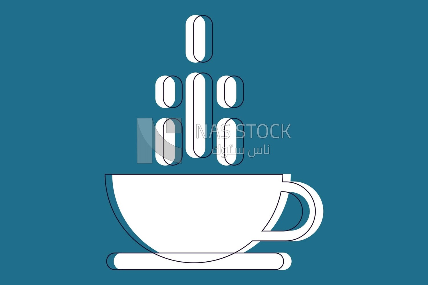 Cup with a steam, icons and templates, vector illustrator