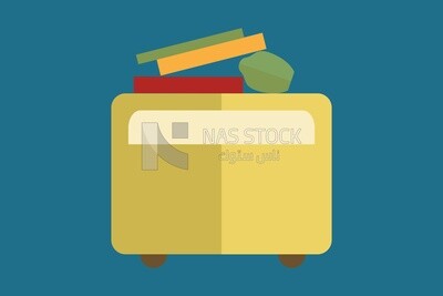 Box with fireworks on it, icons and templates, vector illustrator
