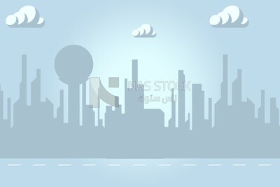 View of the building in the city, wallpaper, vector illustrator