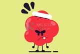 Apple angry character, icons and templates, vector illustrator