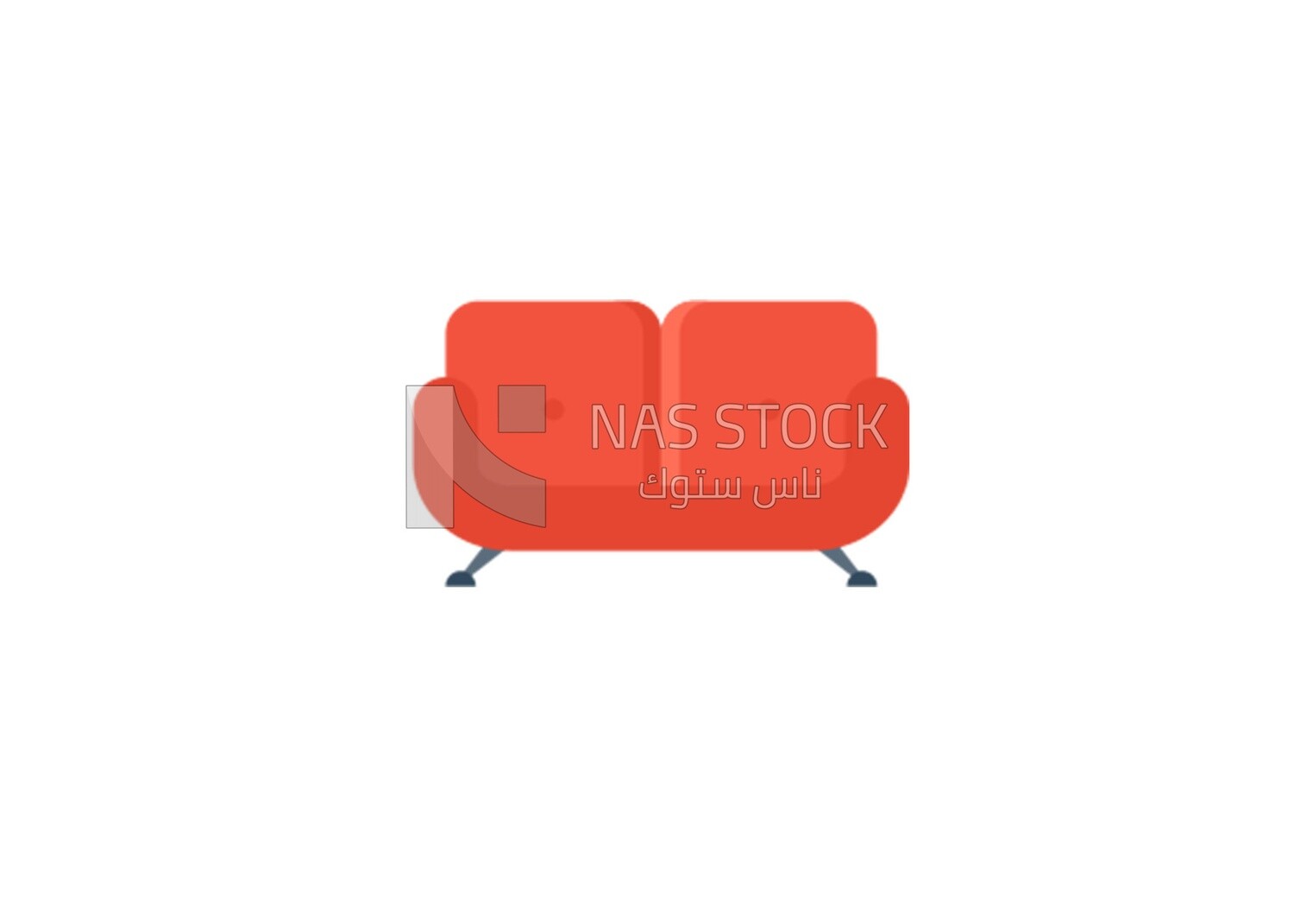 Red sofa, icons and templates, vector illustrator