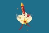 Fireworks rocket, icons and templates, vector illustrator