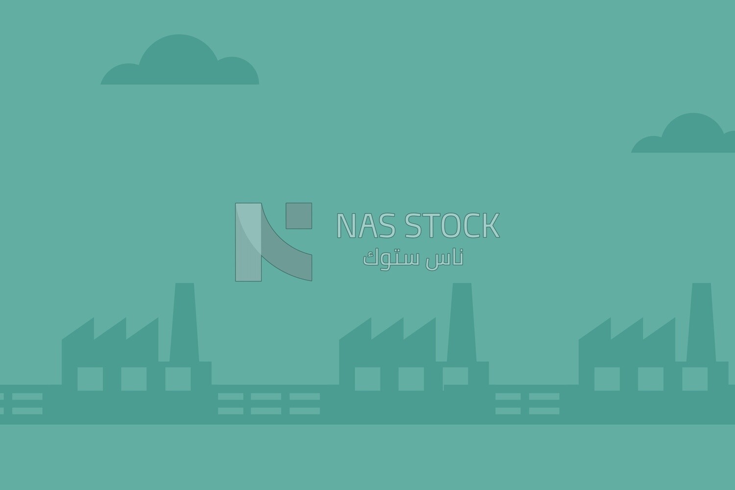 Green background with clouds, wallpaper, vector illustrator
