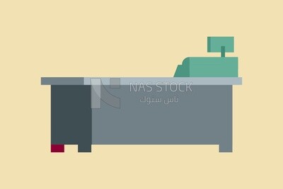 Desk icon, icons and templates, vector illustrator