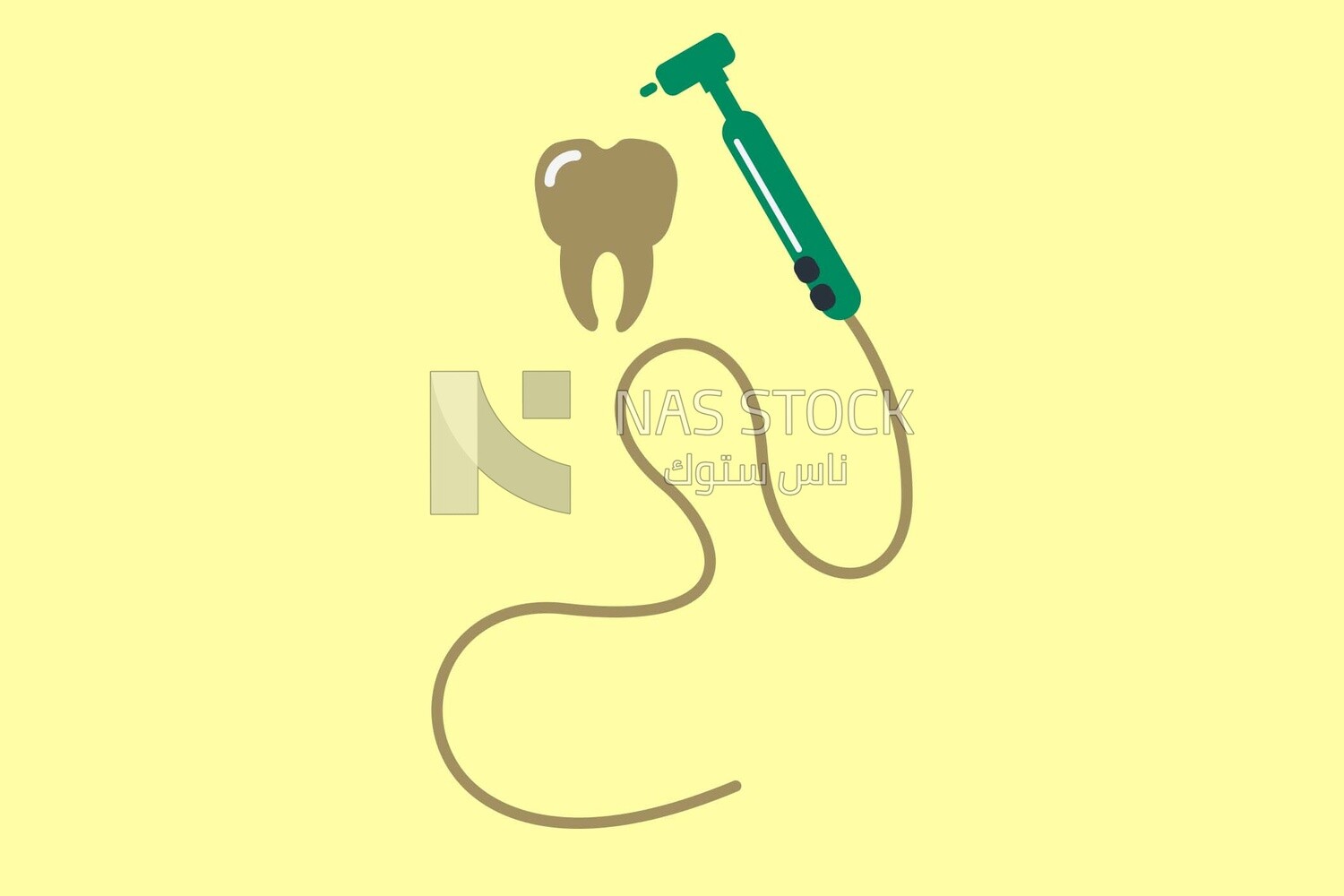 Tooth with a water flosser, icons, vector illustrator