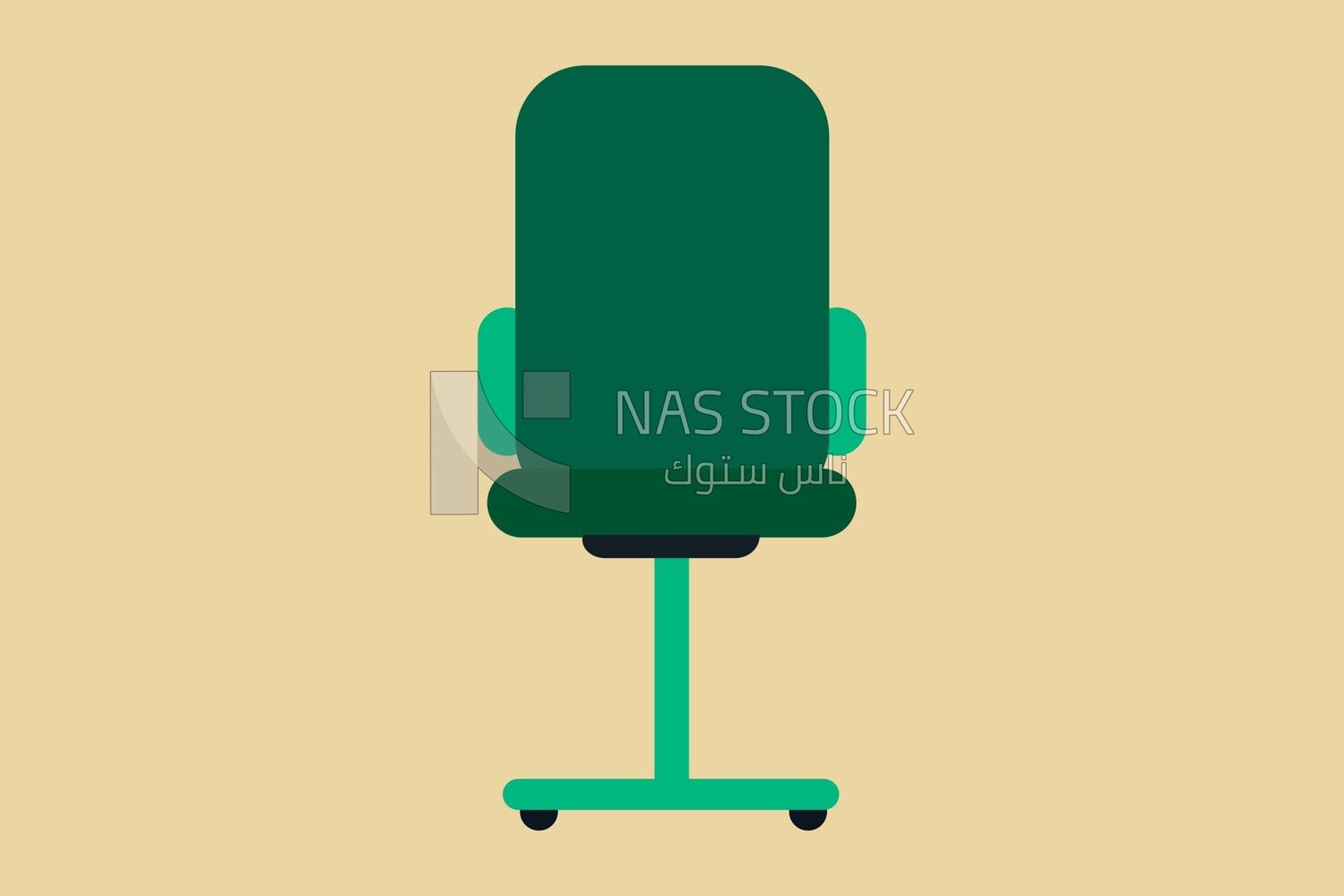 Green office wheelchair, icons, vector illustrator