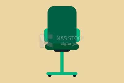 Green office wheelchair, icons, vector illustrator