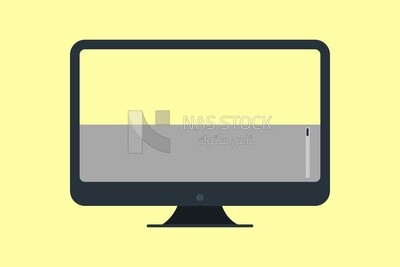 Computer screen, icons, vector illustrator