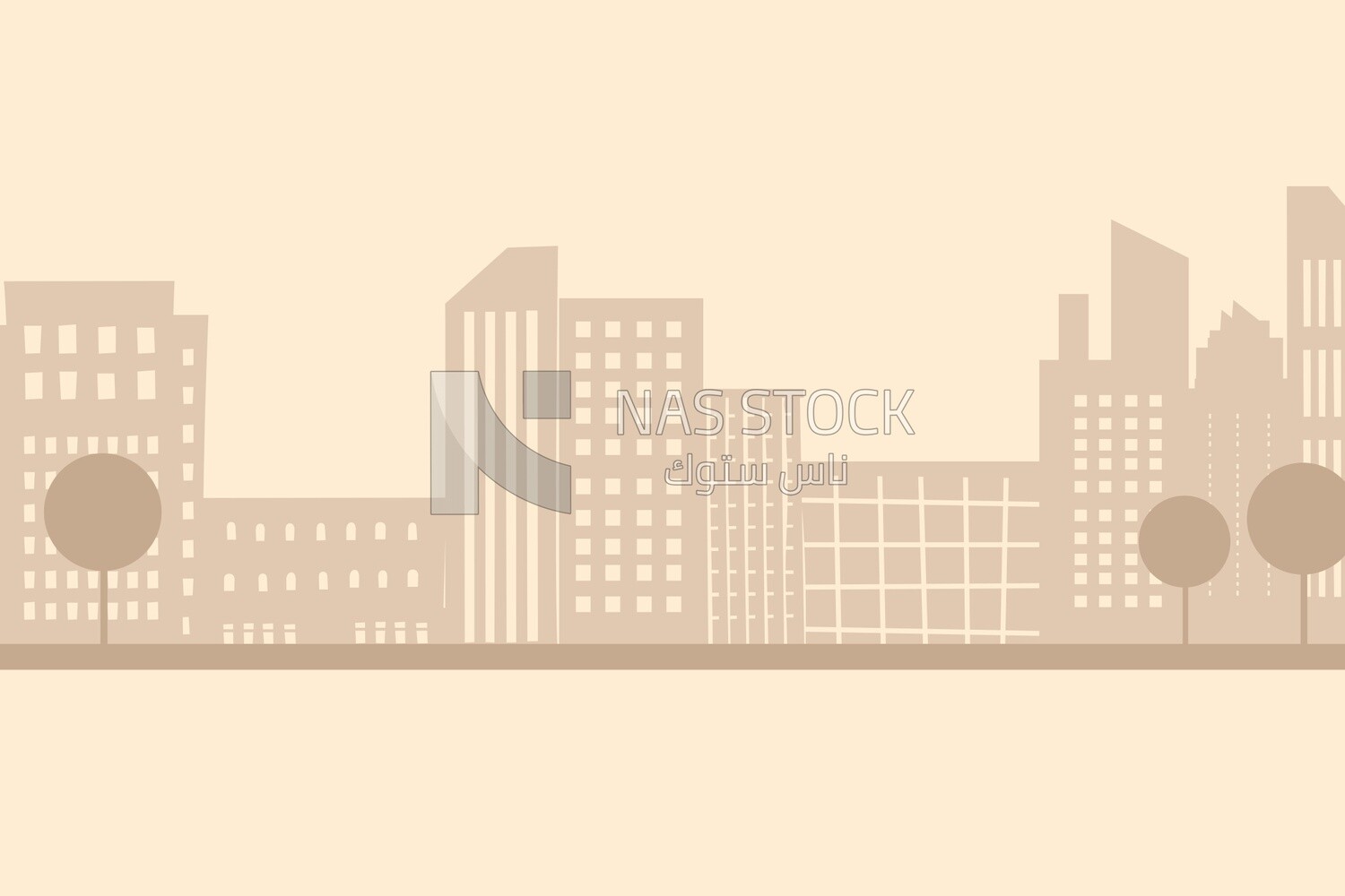 View of the building in the city, wallpaper, vector illustrator