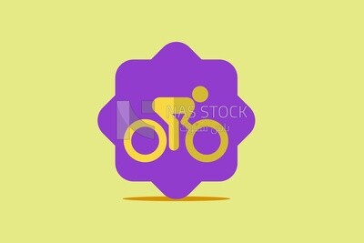 Icon of a man riding a bike, icons and templates, vector illustrator