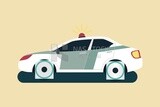 Police car, icons and templates, vector illustrator