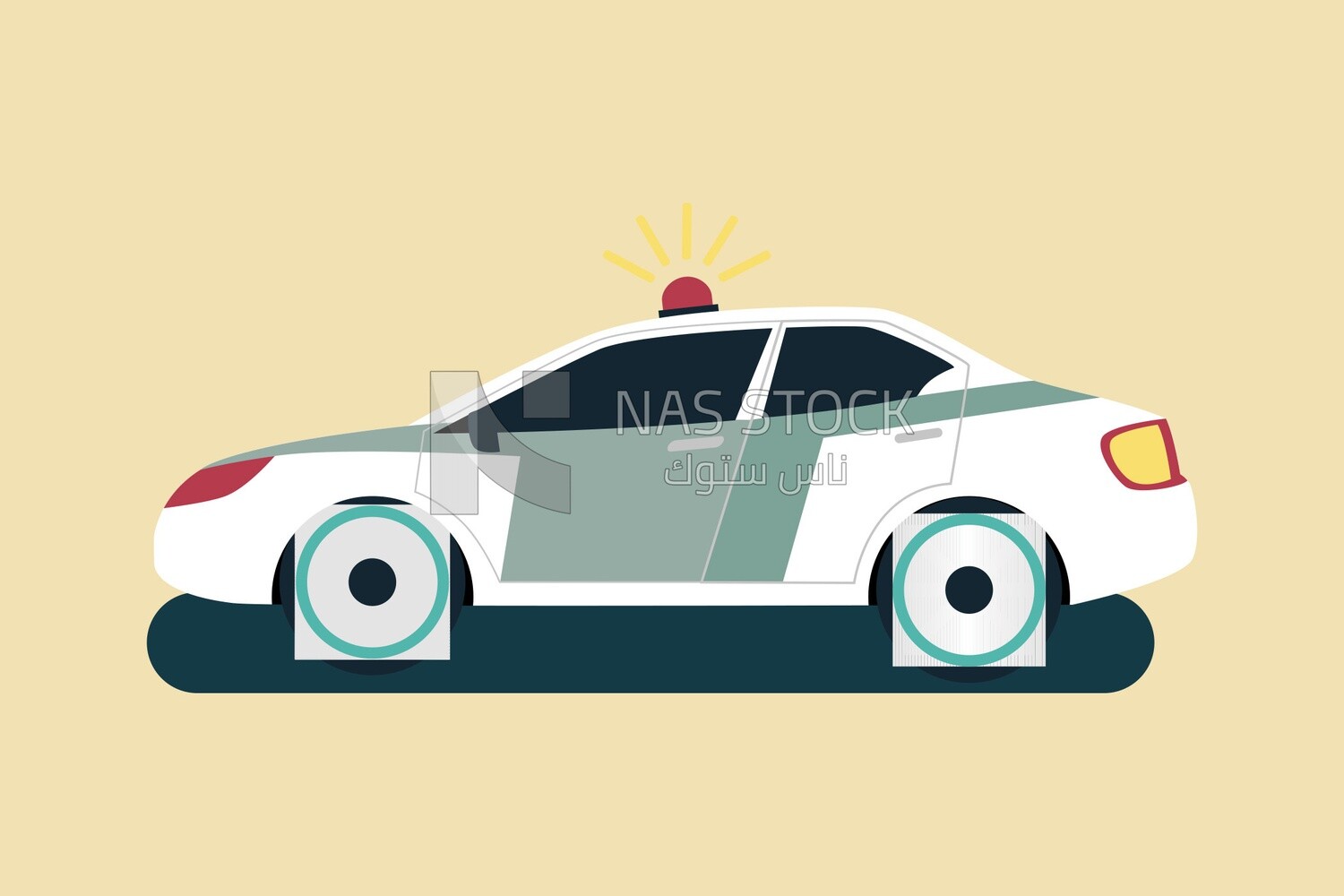 Police car, icons and templates, vector illustrator
