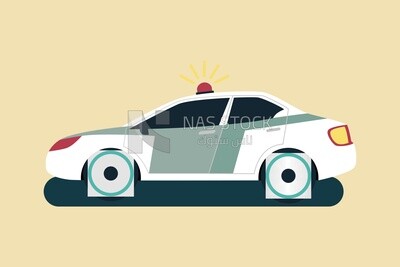 Police car, icons and templates, vector illustrator