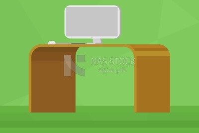 Brown office, graphics, icons, vector illustrator.