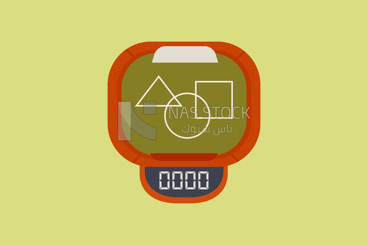 Baby toy on a white circle, graphics, icons, vector illustrator.