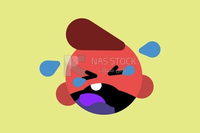 Head of the baby crying, icons and templates, vector illustrator