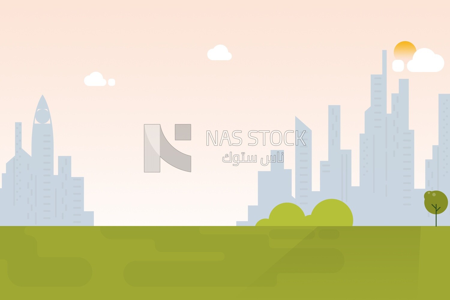 Cityscape background for banner or template, wallpaper, vector illustrator