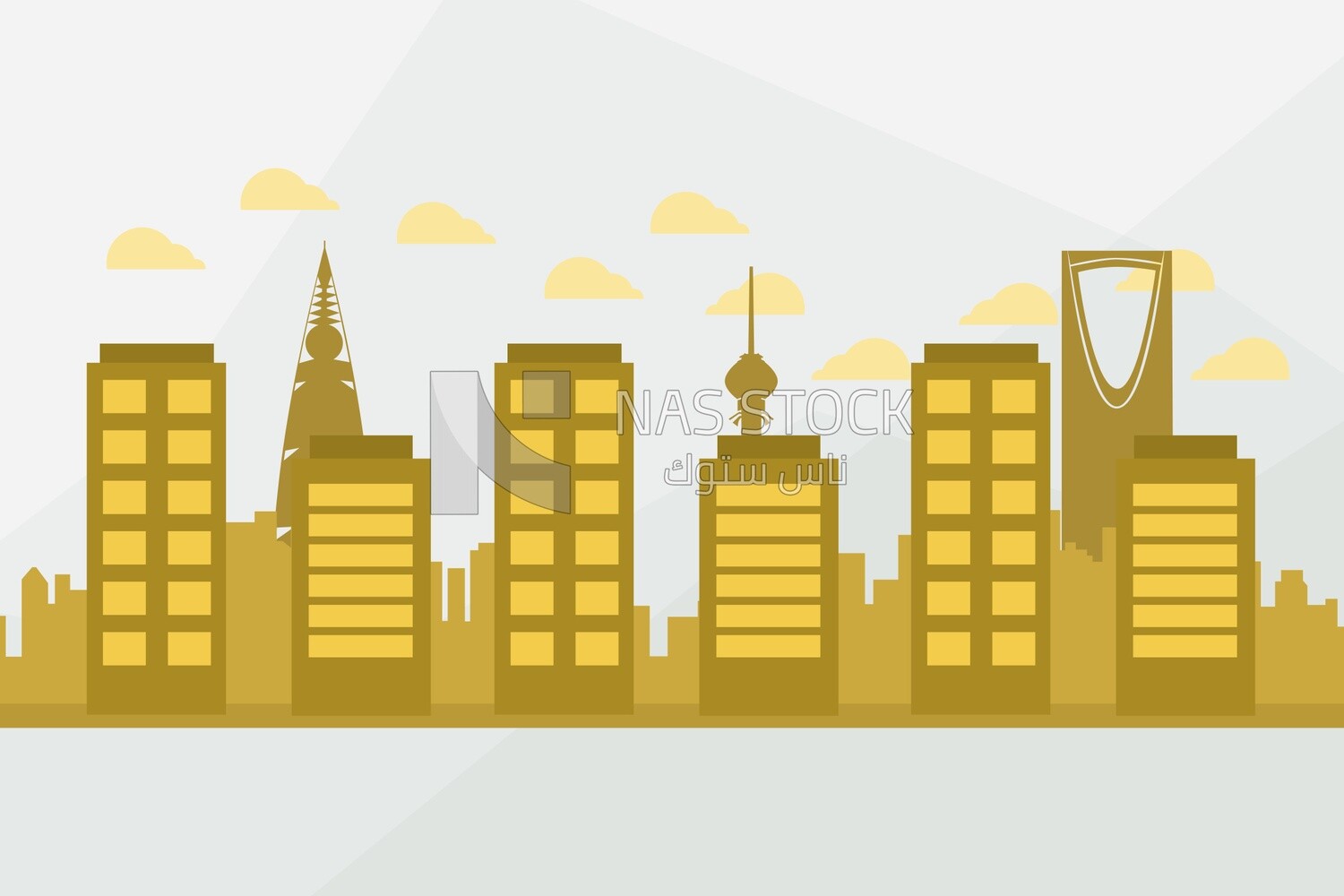 View of saudi towers, wallpaper, vector illustrator
