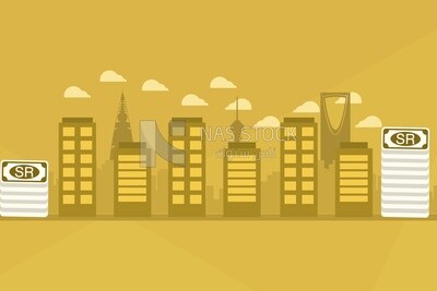 View of saudi towers, wallpaper, vector illustrator