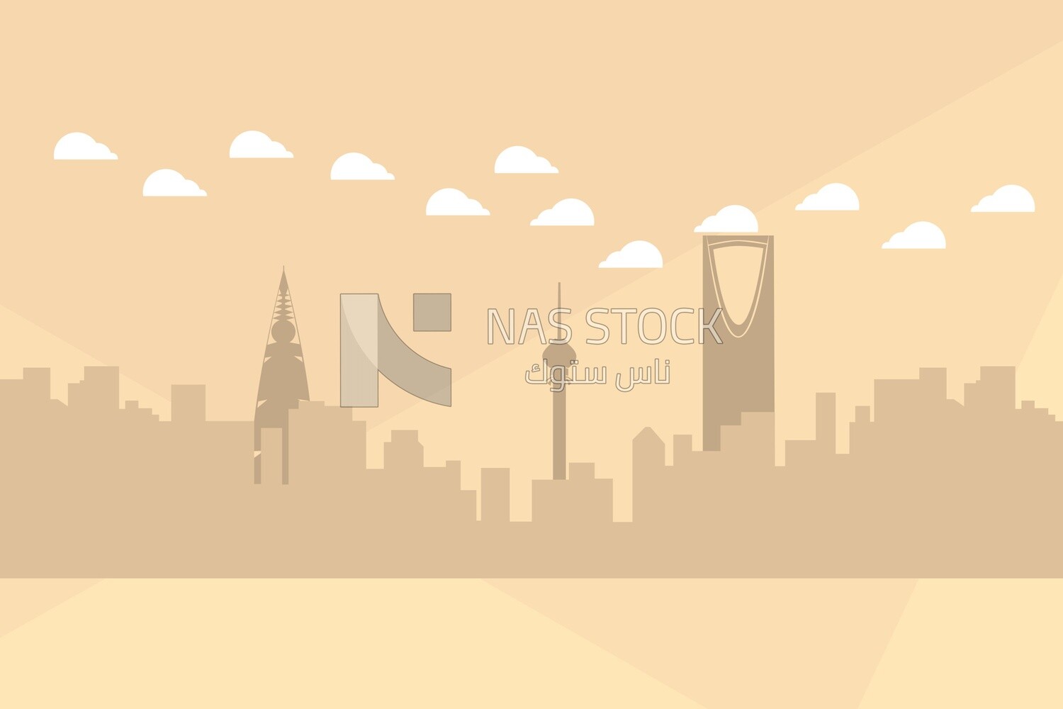 View of saudi towers, wallpaper, vector illustrator