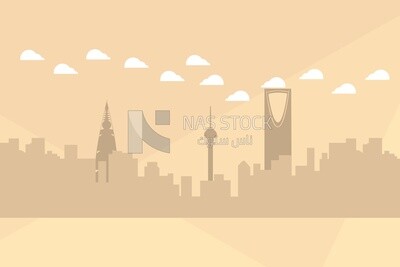 View of saudi towers, wallpaper, vector illustrator