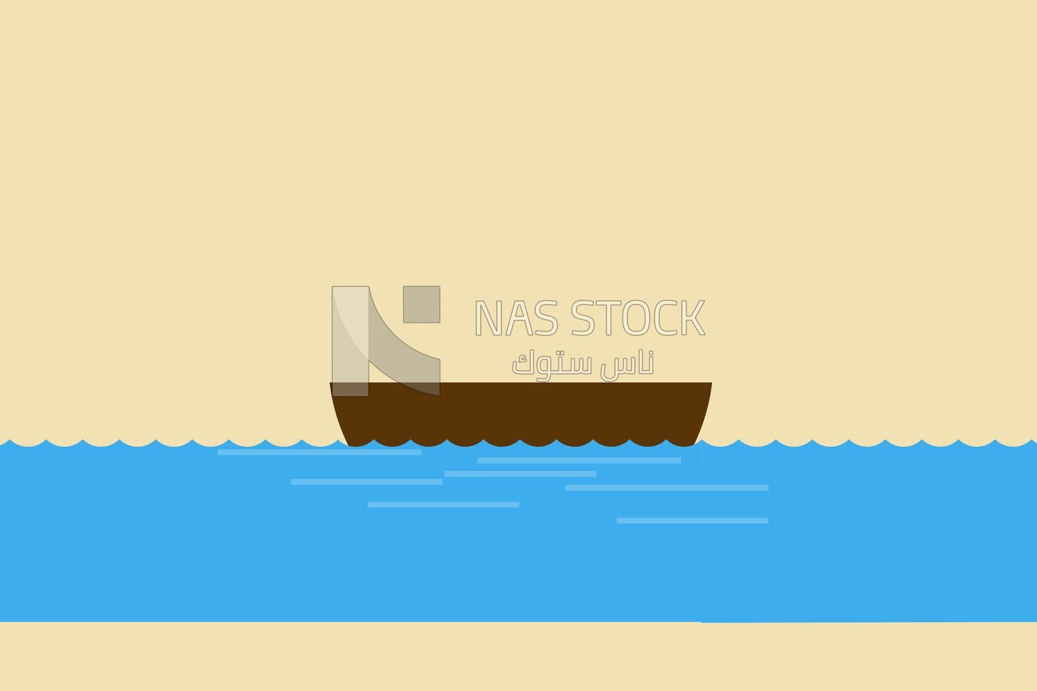 Boat in the water, graphics, icons, vector illustrator.