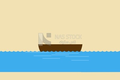 Boat in the water, graphics, icons, vector illustrator.