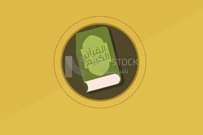 Quran book, graphics, icons, vector illustrator.