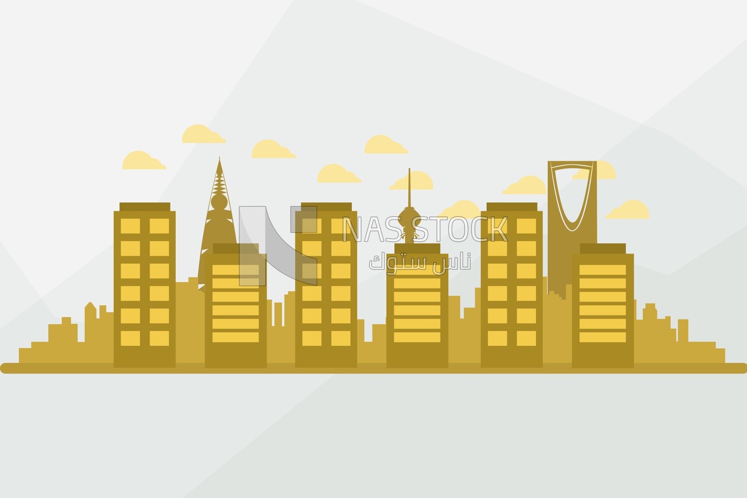 View of saudi towers, wallpaper, vector illustrator