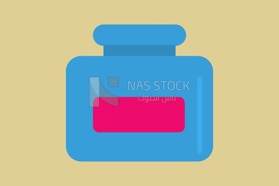 Blue bottle, graphics, icons, vector illustrator.