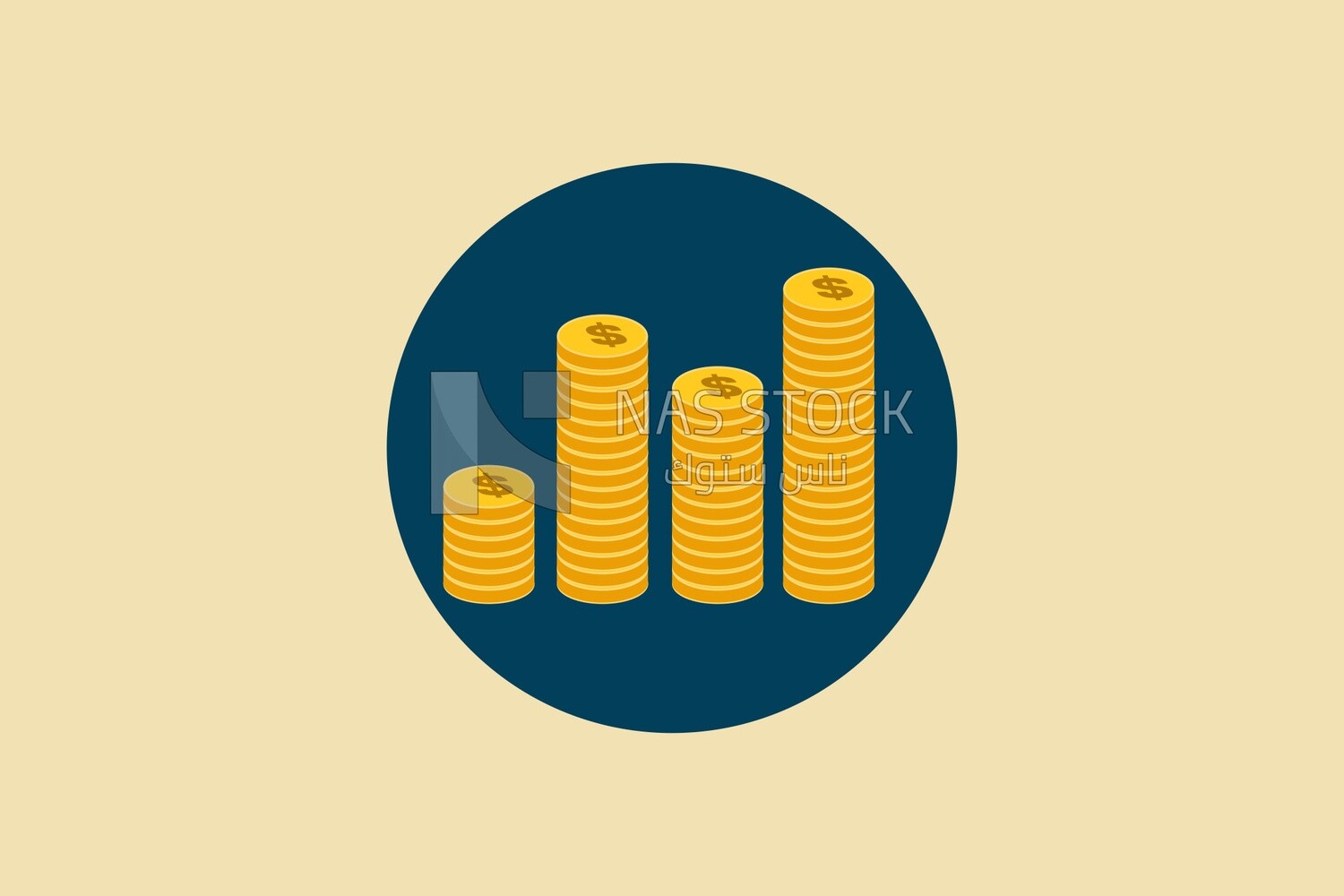Golden coins, graphics, icons, vector illustrator.