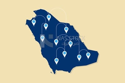 Pins on a map, graphics, icons, vector illustrator.